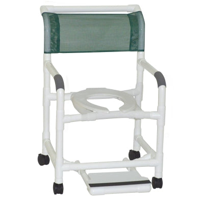 Lumex 22" PVC Shower Commode Chair with Sliding Footrest