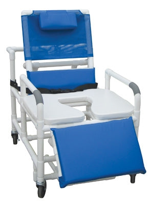 Lumex 30" Bariatric Reclining Commode Bath Seat with Elevated Leg Rest, Swing Away Arms, Soft Seat, and Safety Belt