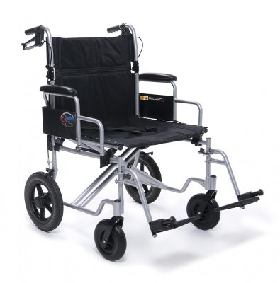 Wheelchair Trans Bariatric Chair 24W Aluminum/Silver E&J