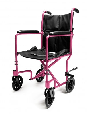 Lightweight Aluminum Transport Chair, 19", Pink