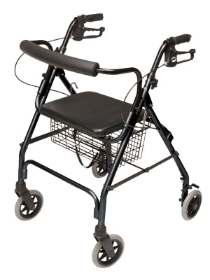 Lumex Walkabout Lite Four-Wheel Rollator, Black