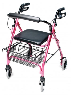 Lumex Walkabout Lite Four-Wheel Rollator, Pink