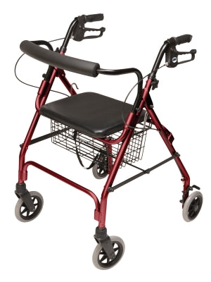 Lumex Walkabout Lite Four-Wheel Rollator, Burgundy