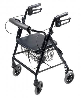 Lumex Walkabout Four-Wheel Hemi Rollator, Black