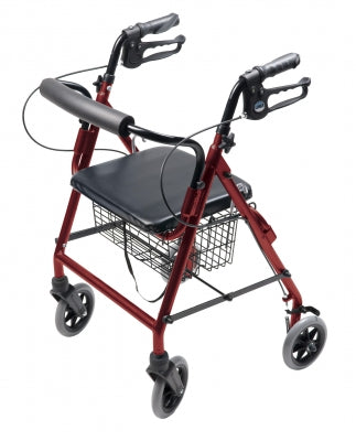 Lumex Walkabout Four-Wheel Hemi Rollator, Burgundy