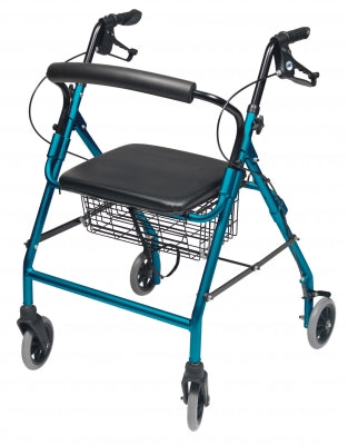 Walkabout Wide Four-Wheel Rollator - Aqua