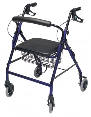 Walkabout Wide Four-Wheel Rollator - Royal Blue