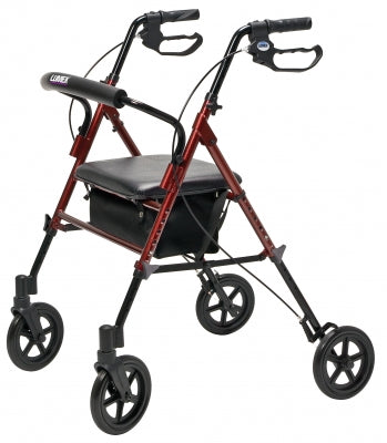 Set n" Go Wide Height Adjustable Rollator - Burgundy