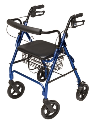 Lumex Walkabout Four-Wheel Contour Deluxe Rollator, Blue