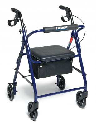 Walkabout Basic Four-Wheel Rollator, Blue