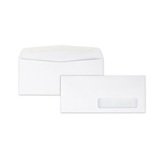 Address-Window Envelope, #10, Commercial Flap, Gummed Closure, 4.13 x 9.5, White, 500/Box