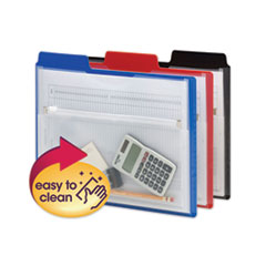 Poly Project Organizer with Zip Pouch, 2-Sections, 1/3-Cut Tab, Letter Size, Assorted Colors, 3/Pack