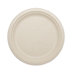 Fiber Plates, 9" dia, Natural, 1,000/Carton