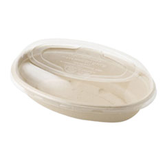 PLA Lids for Fiber Burrito Bowls, 8" Diameter, Clear, Plastic, 400/Carton