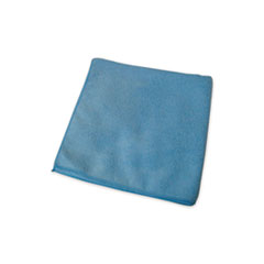 Premium Weight Microfiber Dry Cloths, 16 x 16, Blue, 12/Pack