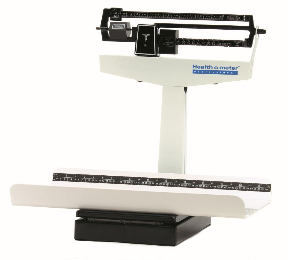 Mechanical Balance Beam Pediatric Scale With Exclusive Rotating Poise Bar And Tray - lb / kg - Capacity: 130lb / 65kg