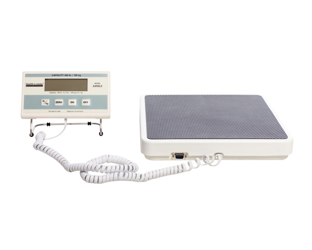 Digital Floor Scale With Remote Display And Serial Port - lb / kg (Power Adapter Not Included) - Capacity: 400lb / 180kg