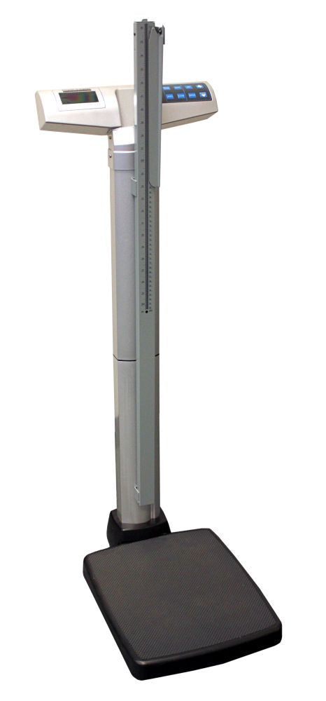 Digital Waist-High Stand-On Scale W/ Height Rod - lb / kg (Power Adapter Not Included) - Capacity: 500lb / 220kg