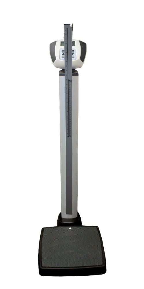 Digital Waist-High Stand-On Scale W/ Height Rod - lb / kg - Capacity: 600lb / 272kg