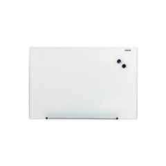 Frameless Magnetic Glass Marker Board, 36 x 24, White Surface