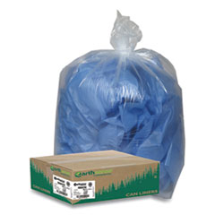 Linear Low Density Clear Recycled Can Liners, 23 gal, 1.25 mil, 28.5" x 43", Clear, 150/Carton