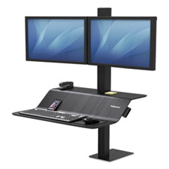 Lotus VE Sit-Stand Workstation - Dual, 29" x 28.5" x 42.5", Black