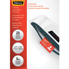 Laminating Pouches, 5 mil, 3.88" x 2.63", Gloss Clear, 25/Pack