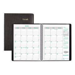 EcoLogix Recycled Monthly Planner, EcoLogix Artwork, 11 x 8.5, Black Cover, 14-Month (Dec to Jan): 2023 to 2025