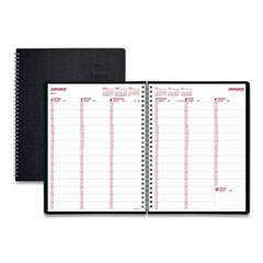 DuraFlex Weekly Planner, 11 x 8.5, Black Cover, 12-Month (Jan to Dec): 2024