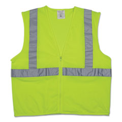 Zipper Safety Vest, X-Large, Hi-Viz Lime Yellow