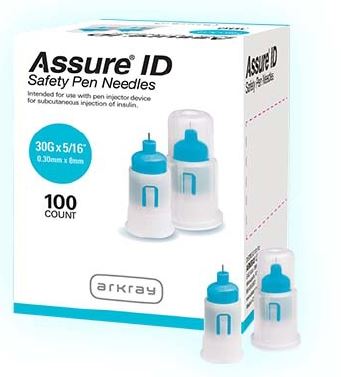 Assure® ID Safety Pen Needle - 8mm x 30g - 100 Safety Pen Needles