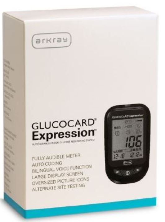 GLUCOCARD® Expression™ DME Prepack - 4 Meter kits (571100) and 12 boxes test strips (570050)