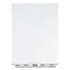 Preprinted Legal Exhibit Bottom Tab Index Dividers, Avery Style, 27-Tab, Exhibit A to Exhibit Z, 11 x 8.5, White, 1 Set