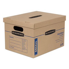 SmoothMove Classic Moving/Storage Boxes, Half Slotted Container (HSC), Small, 12" x 15" x 10", Brown/Blue, 20/Carton