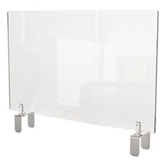 Clear Partition Extender with Attached Clamp, 29 x 3.88 x 24, Thermoplastic Sheeting