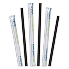 Aardvark Paper Straws, 5.75", Black, 3,200/Carton