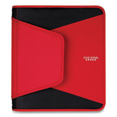 Tech Zipper Binder, 3 Rings, 1.5" Capacity, 11 x 8.5, Red/Black Accents