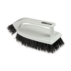 Scrub Brush, Black Polypropylene Bristles, 6" Brush, Gray Polypropylene Handle