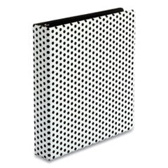 Punch Pop Fashion Binder, 3 Rings, 1.5" Capacity, 11 x 8.5, White/Black Polka Dot Design