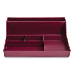 Plastic Desktop Organizer, 6 Compartments, 6.81 x 9.84 x 2.75, Purple