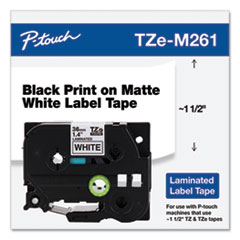 TZe Standard Adhesive Laminated Labeling Tape, 1.4" x 26.2 ft, Black on Matte White