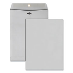 Clasp Envelope, 28 lb Bond Weight Kraft, #90, Square Flap, Clasp/Gummed Closure, 9 x 12, Executive Gray, 100/Box