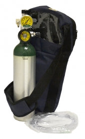 Oxy-Uni-Pak in Shoulder Bag, 1203ME Aluminum Cylinder, 1309A adjustable flow regulator (2 to 8 LPM), nasal cannula, 1209 shoulder bag