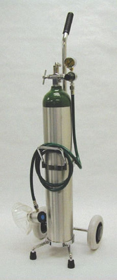 E Oxygen Cylinder Resuscitator Kit On Cart 1602E Aluminum Cylinder, 1635-1 Regulator, 1534Ma Demand Valve, Adult Mask with 6-Foot Hose,  370C Cart (No Inhalator), Cylinder Sold Empty