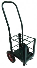 Small Cart for (6) M7, C, D, or E Cylinders with 4 Wheels, Painted Green