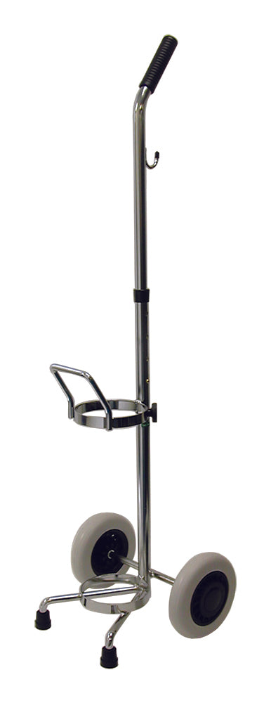 Adjustable Oxygen Cart for D or E Cylinder, Chrome, 10 X 12.5 X 40 Inch