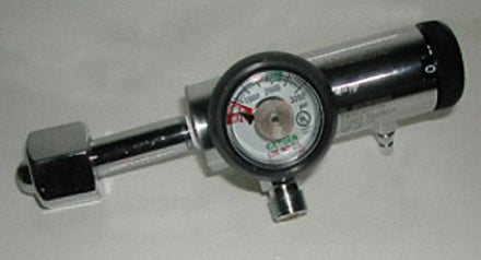 Click Regulator High/Low Flow, CGA-540 hex nut with 2 50 PSI DISS. outlets, barb  outlet (1/4 to 25 LPM) for large cylinders