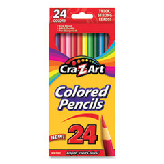 Colored Pencils, 24 Assorted Lead and Barrel Colors, 24/Set