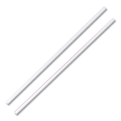 Unwrapped Hollow Stir-Straws, 5.5", Plastic, White/Red Stripe, 1,000/Box