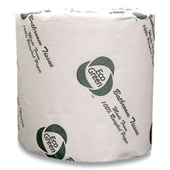 Recycled 2-Ply Standard Toilet Paper, Septic Safe, White, 600 Sheets/Roll, 48 Rolls/Carton